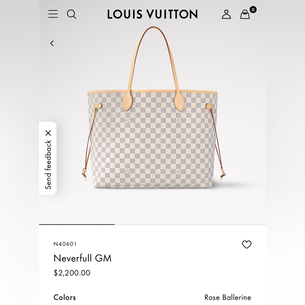 Louis Vuitton Neverfull GM bag in Rose Ballerine (sold out online)